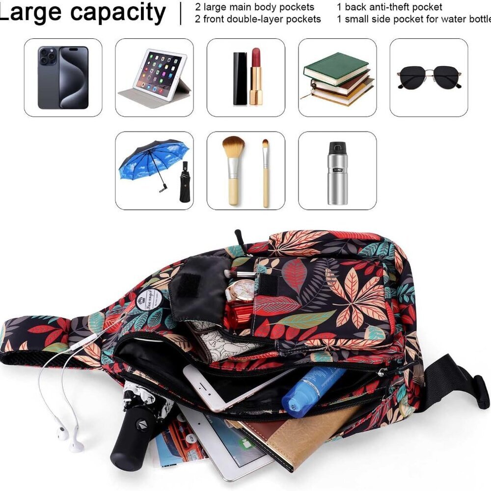 Versatile Red Maple Leaf Sling Bag - Lightweight … - image 4